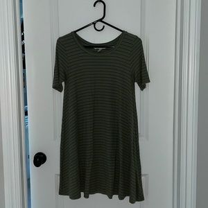 Billabong Green Striped T-Shirt Dress